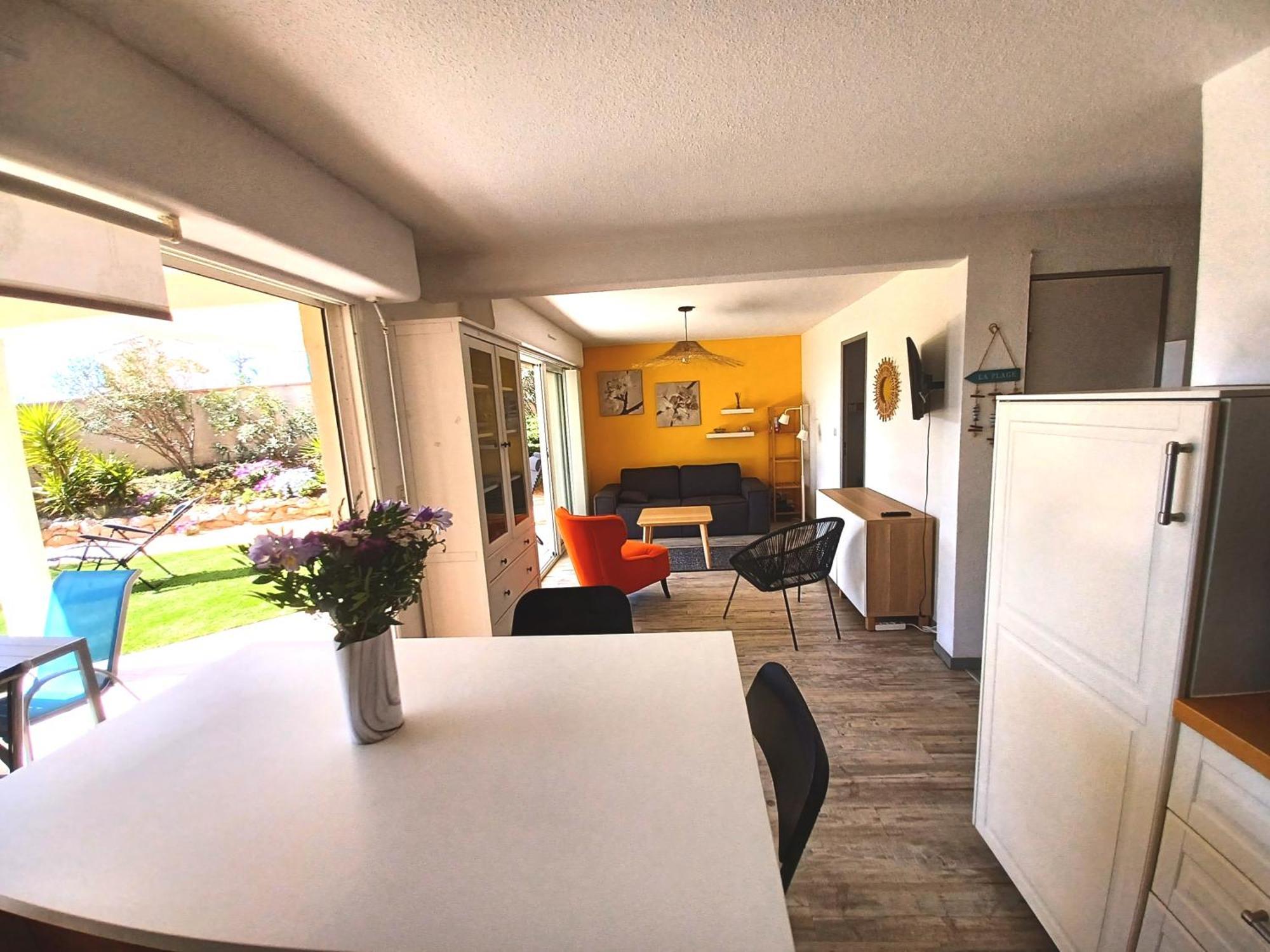 Plain-Pied Jardin 6 Personnes Clim Vue Mer Parking Wifi Terrasse Piscine Dans La Residence Saint-Pierre-la-Mer  Esterno foto
