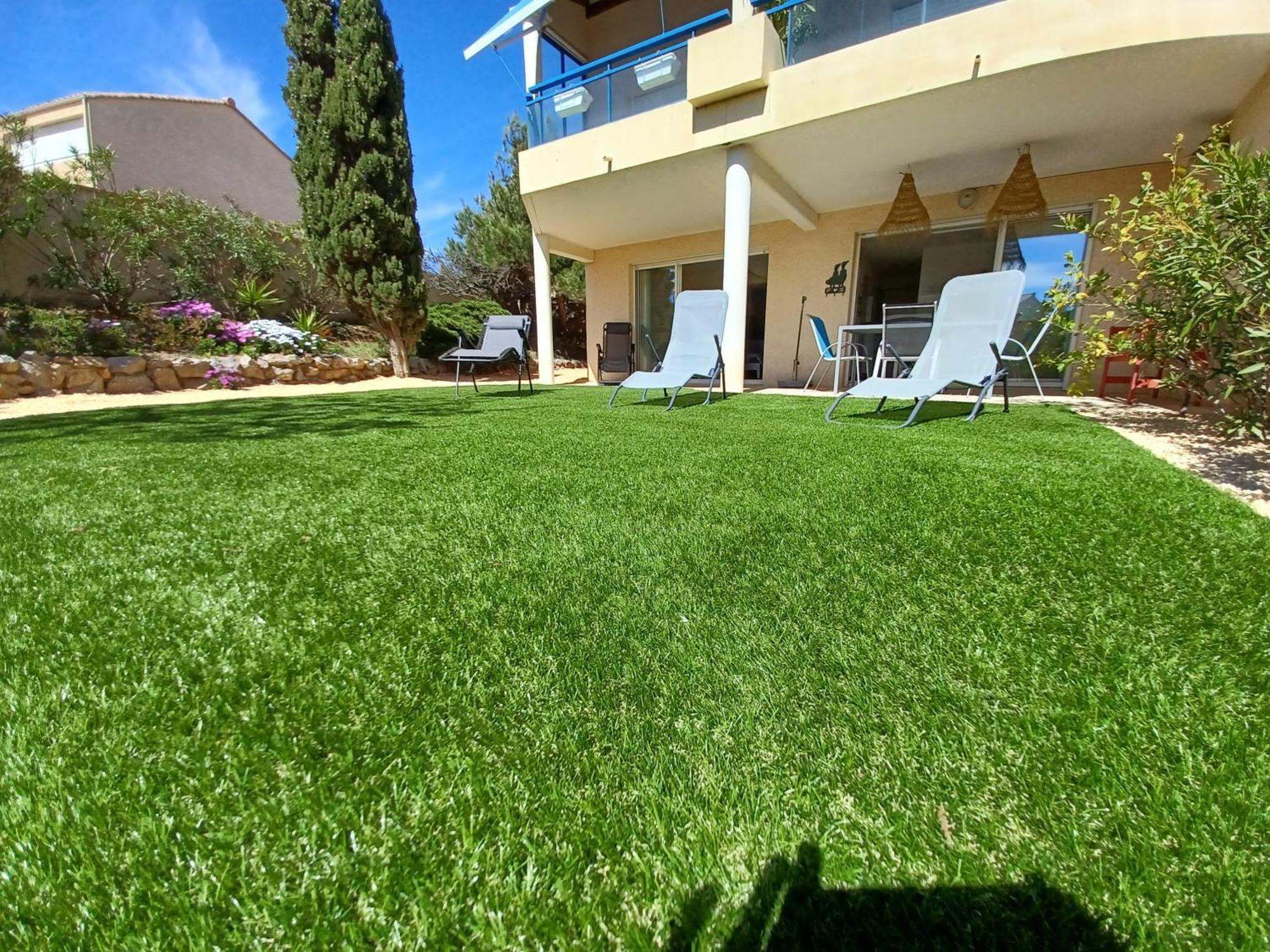 Plain-Pied Jardin 6 Personnes Clim Vue Mer Parking Wifi Terrasse Piscine Dans La Residence Saint-Pierre-la-Mer  Esterno foto