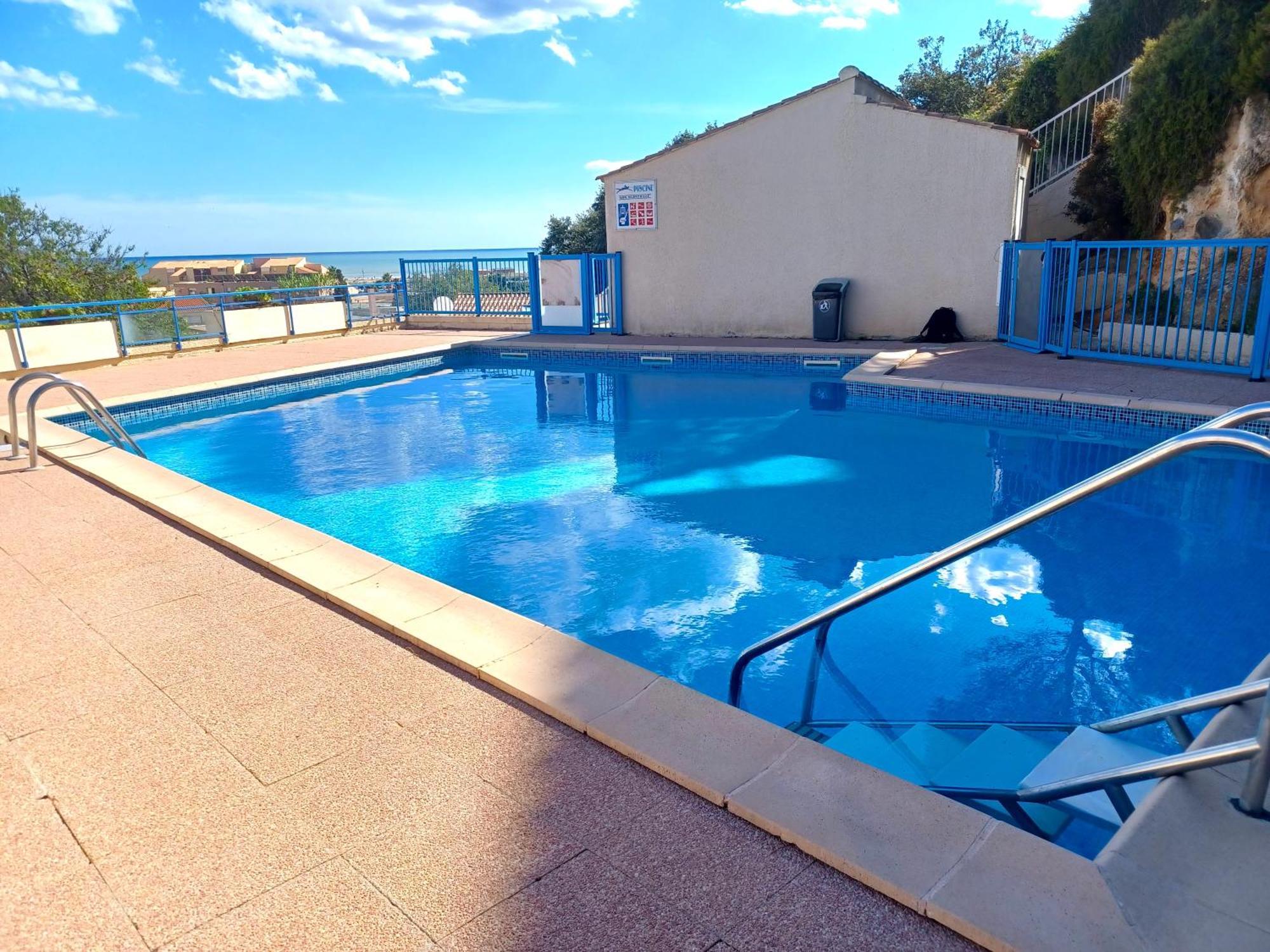 Plain-Pied Jardin 6 Personnes Clim Vue Mer Parking Wifi Terrasse Piscine Dans La Residence Saint-Pierre-la-Mer  Esterno foto