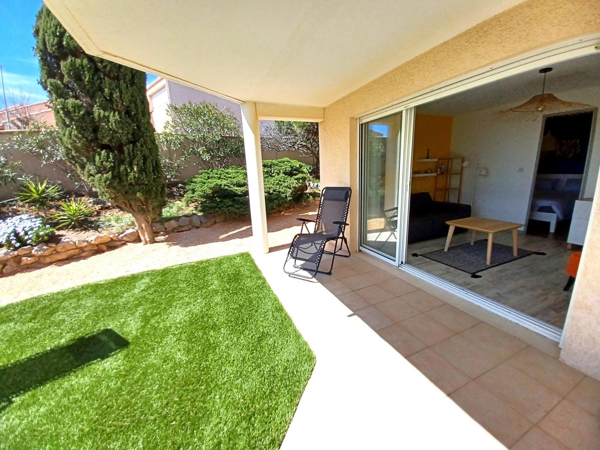Plain-Pied Jardin 6 Personnes Clim Vue Mer Parking Wifi Terrasse Piscine Dans La Residence Saint-Pierre-la-Mer  Esterno foto